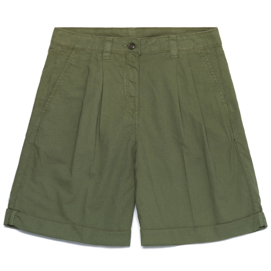 Olivine Green Women's Classic Chino Bermuda Shorts 01