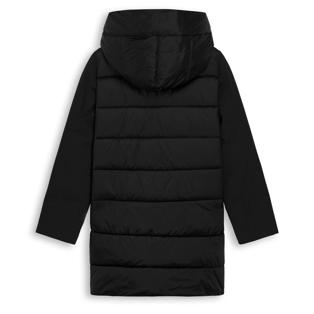 Black Women's Regular Fit 3/4 Length Nylon Jacket 02