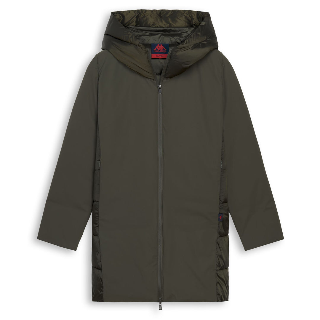 Green Women's Regular Fit 3/4 Length Jacket with Mid Weight Padding 01