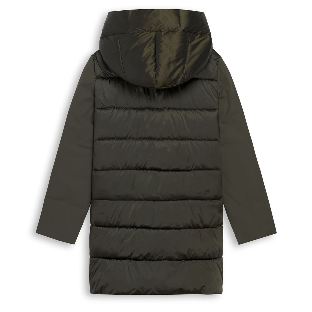 Veste verte pour femme, coupe classique, longueur 3/4, rembourrage mi-lourd main