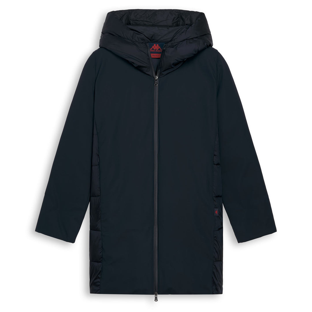 Blue Women's Regular Fit 3/4 Length Jacket with Imitation Down Padding 01