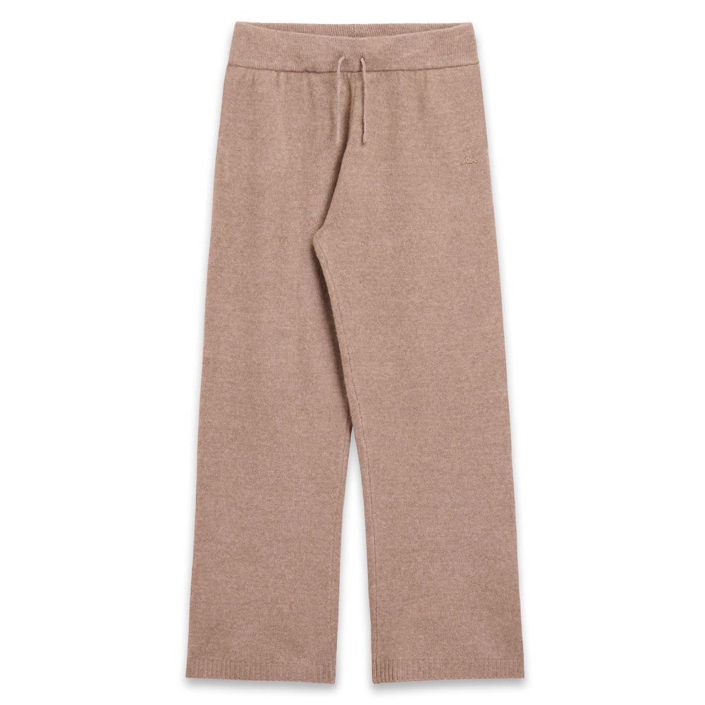 Beige Women's Knitted Sport Trousers with Drawcord and Pockets 02