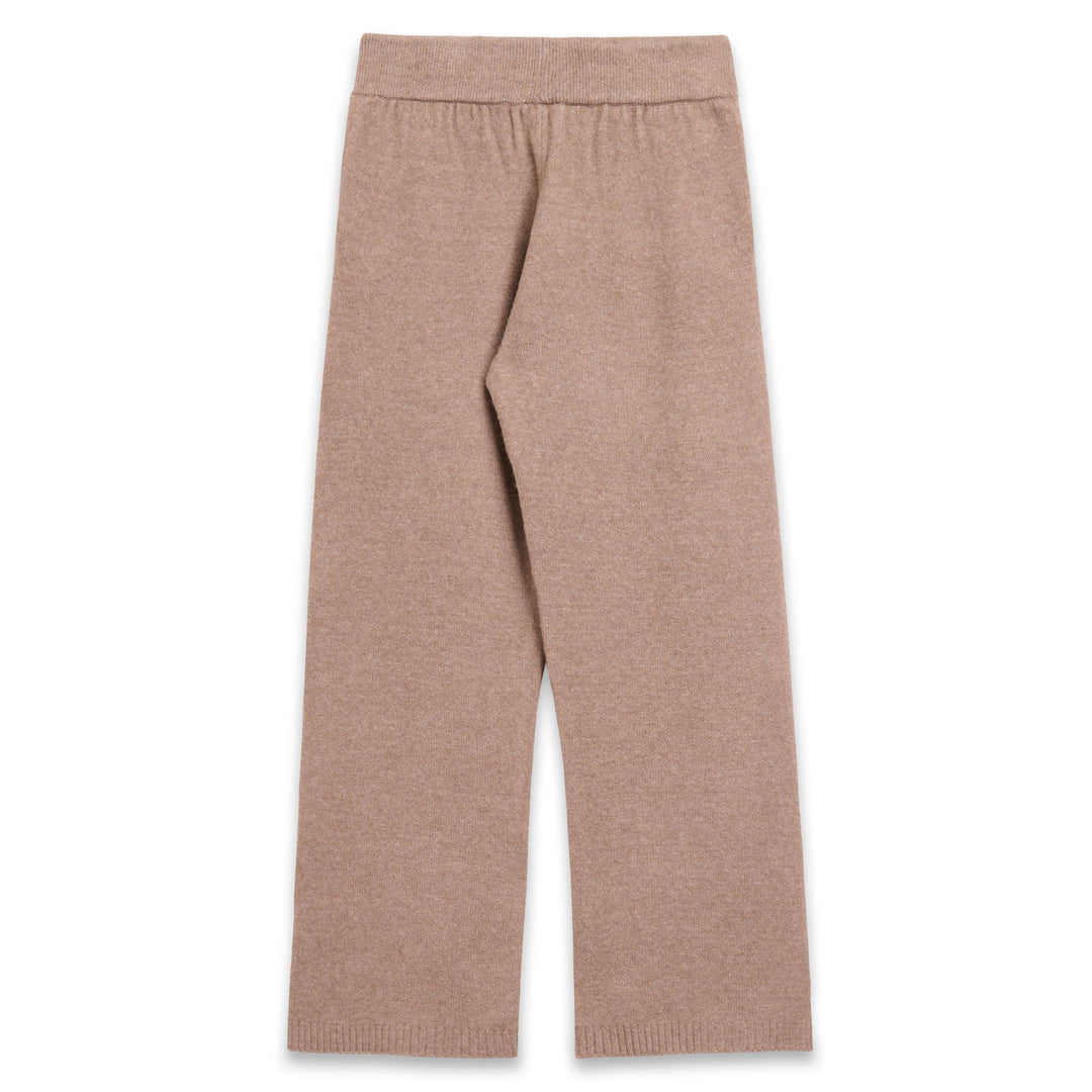 Pantaloni sportivi in ​​maglia beige da donna con coulisse e tasche main