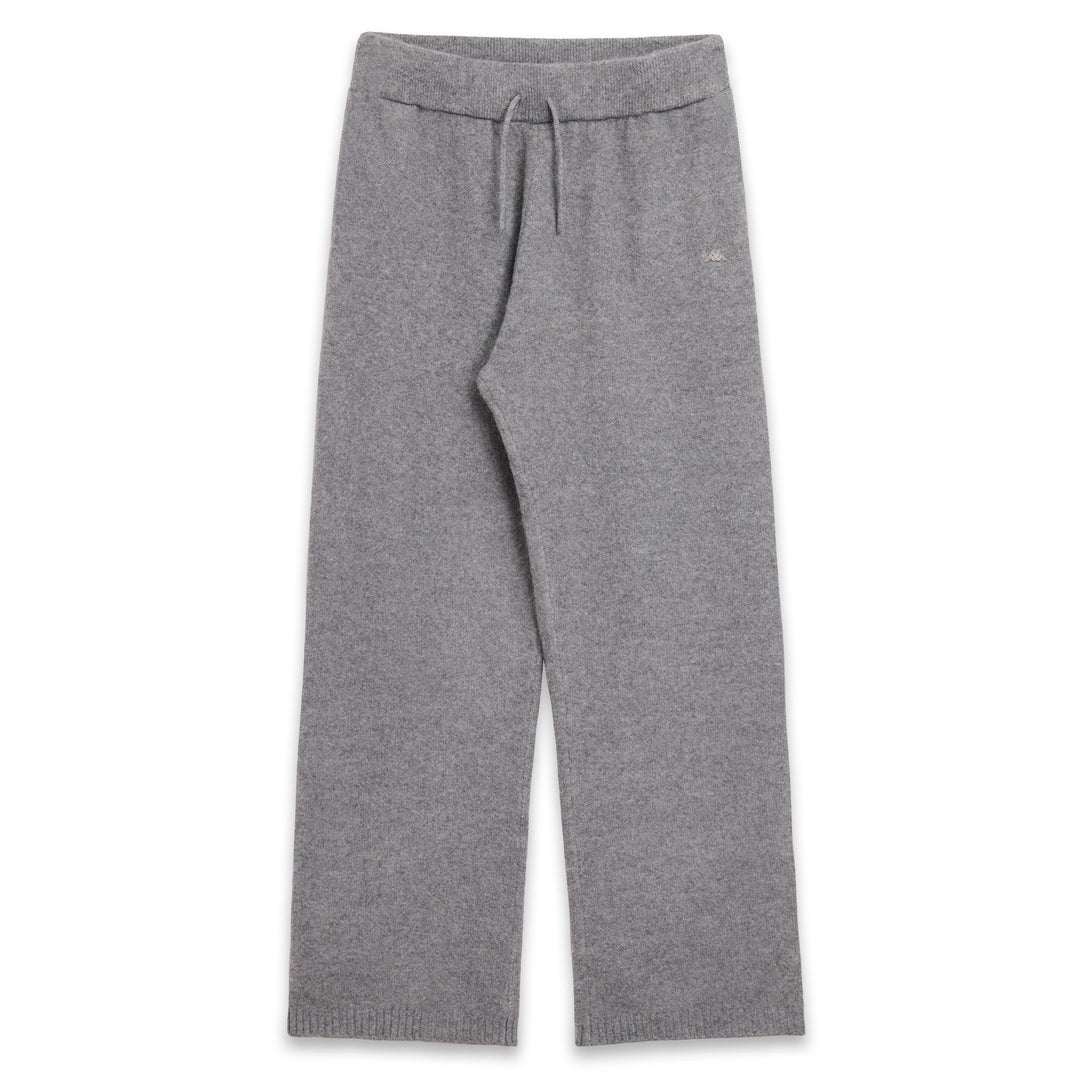 Pantalón deportivo de punto gris para mujer con bolsillos 01