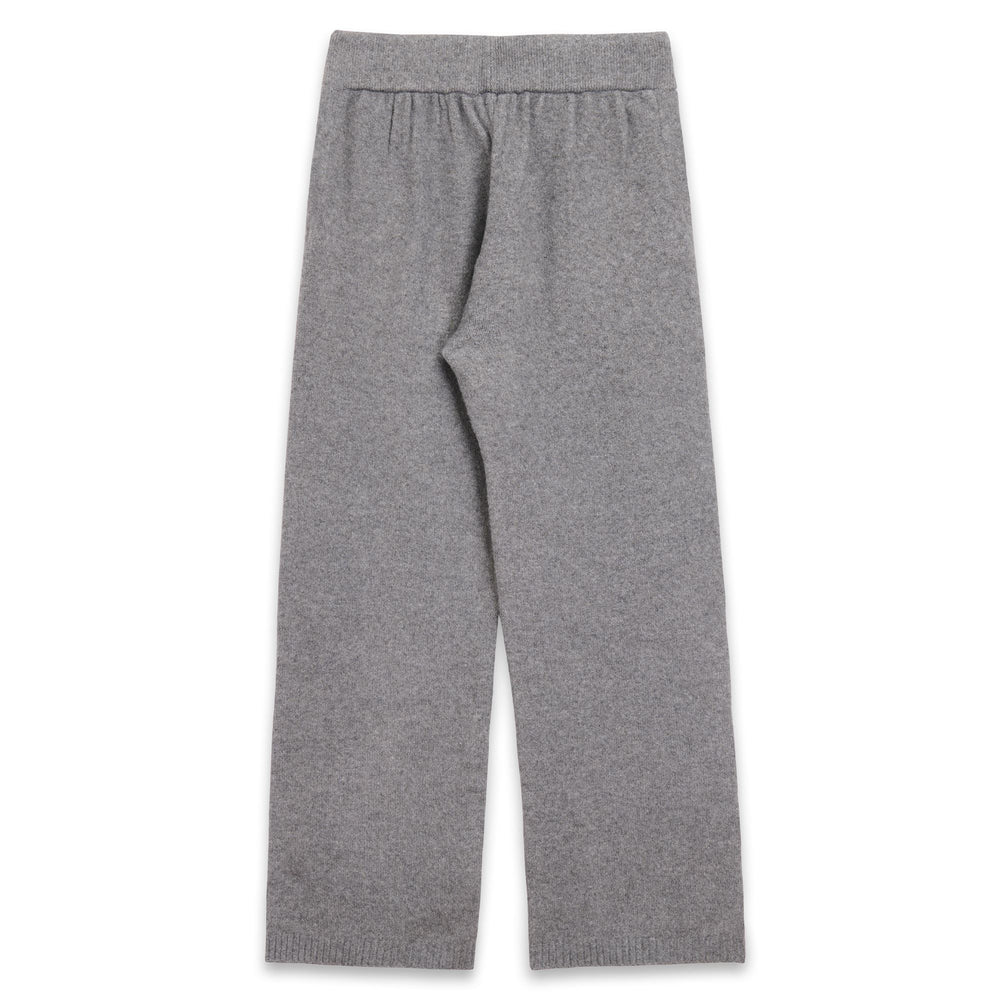 Pantalón deportivo de punto gris para mujer con bolsillos 02