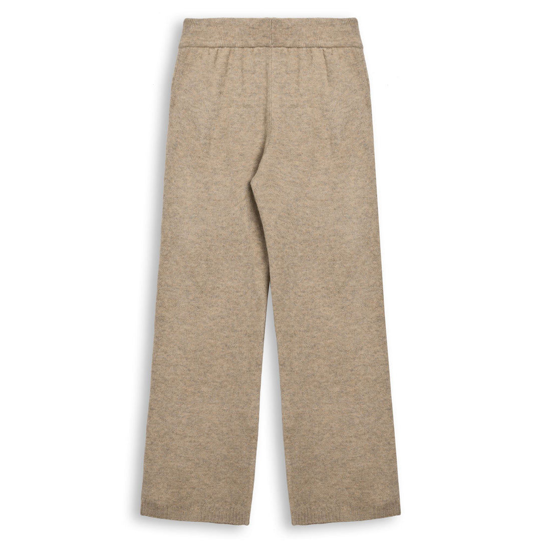 Pantaloni sportivi da donna marroni a maglia, vestibilità regolare main