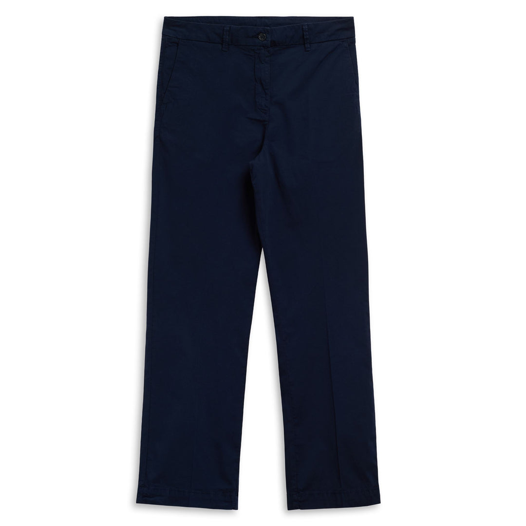 Pantaloni Capri Chino da donna in popeline leggero blu iris 01