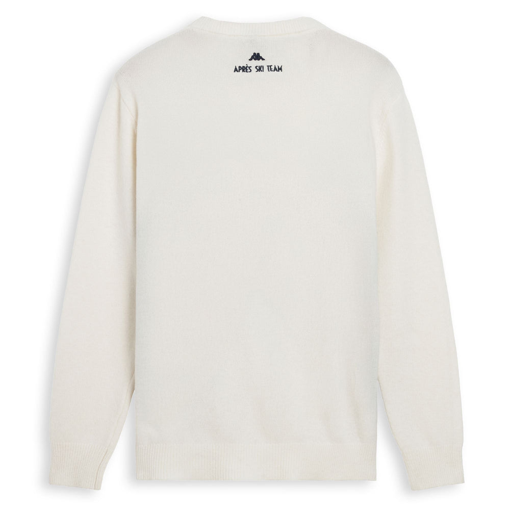 White and Red Men's Regular Fit Wool Pullover with Jacquard Design 02
