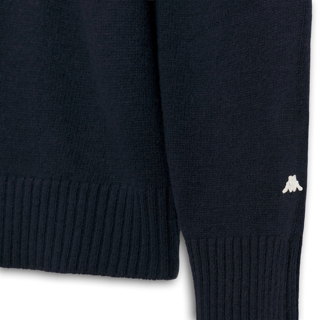Pull à col roulé en laine bleu pour homme, coupe classique main