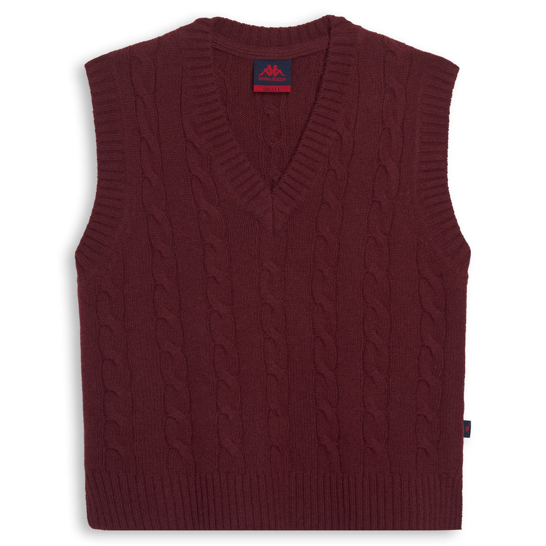 Red Women's Regular Fit Wool Vest Pullover 01