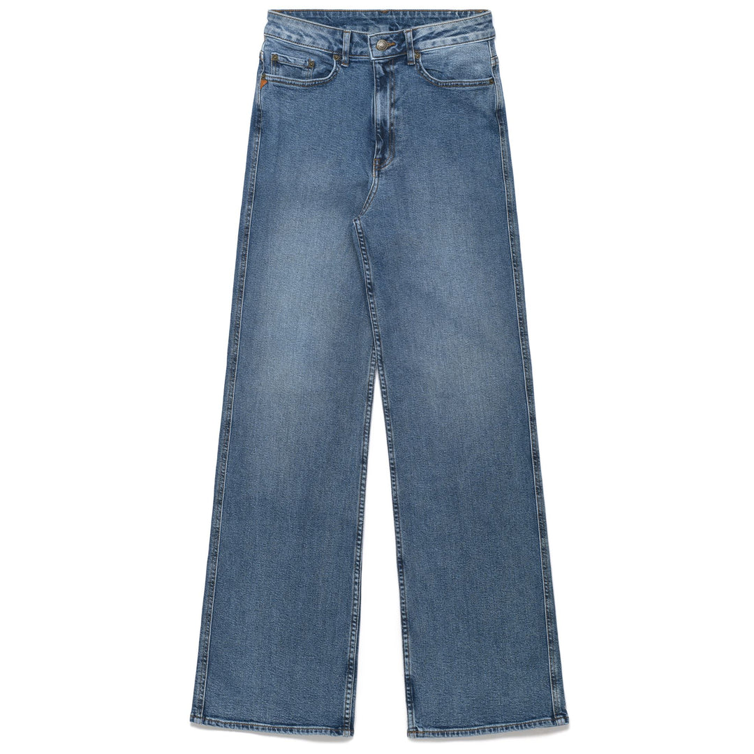 Pantaloni Chino in Denim Donna A Vestibilità Ampia Blu Indigo 01