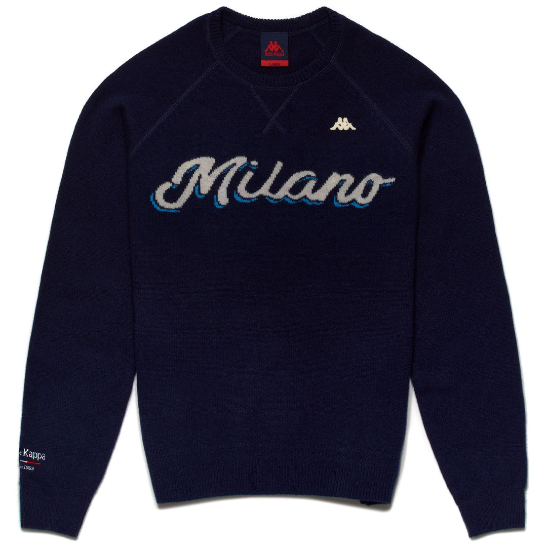 Jersey de punto de mezcla de lana de corte entallado azul marino para hombre 01