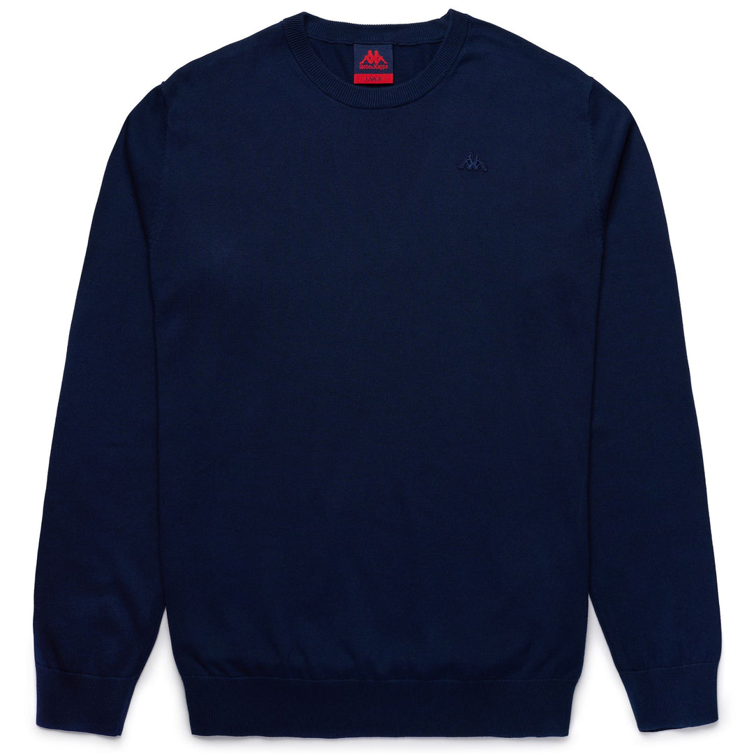 Pull en coton décontracté bleu pour homme, coupe ajustée 01