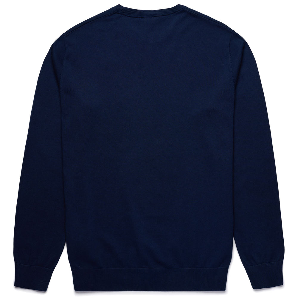 Pull en coton décontracté bleu pour homme, coupe ajustée 02
