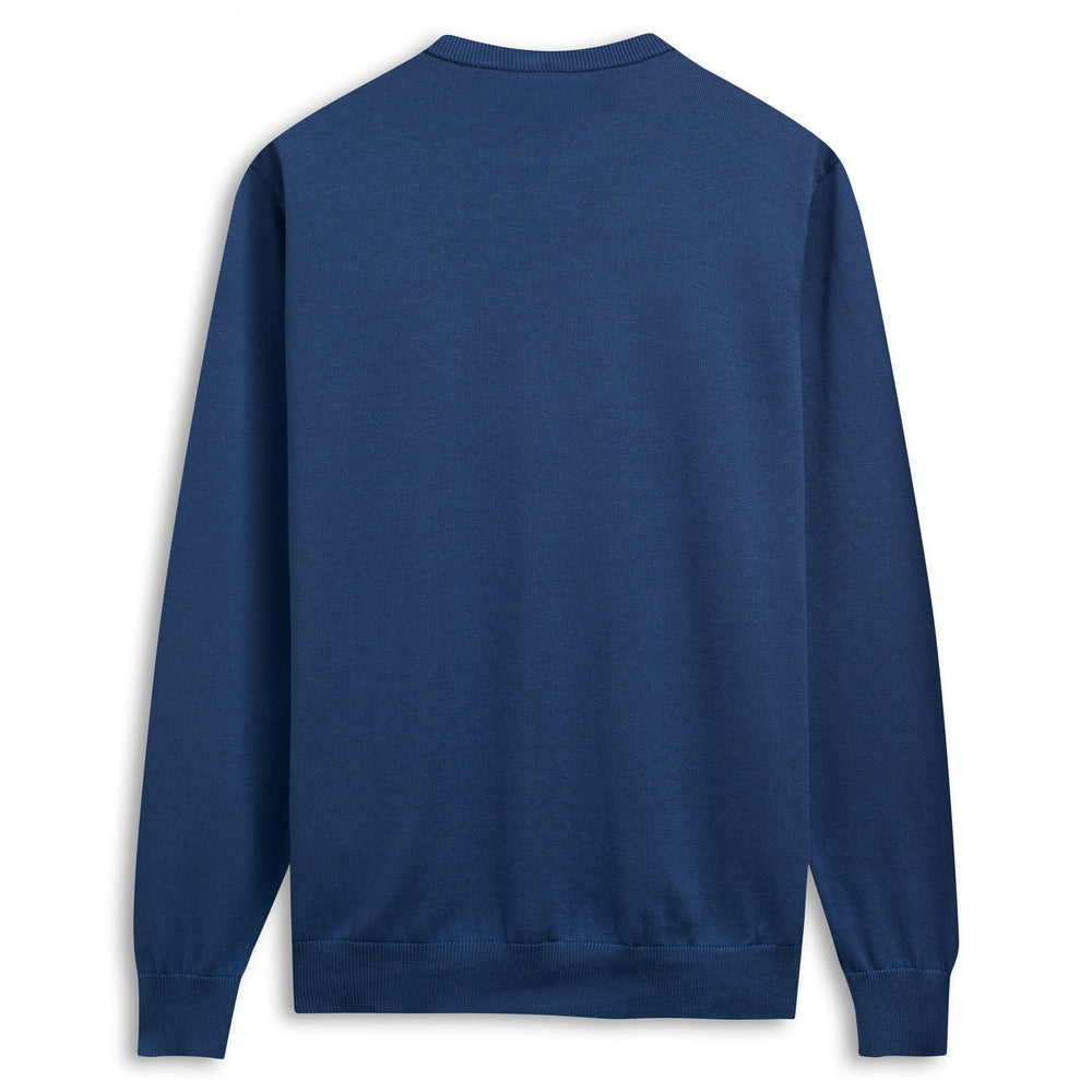Slim Fit Men's Blue Casual Cotton Pullover 02
