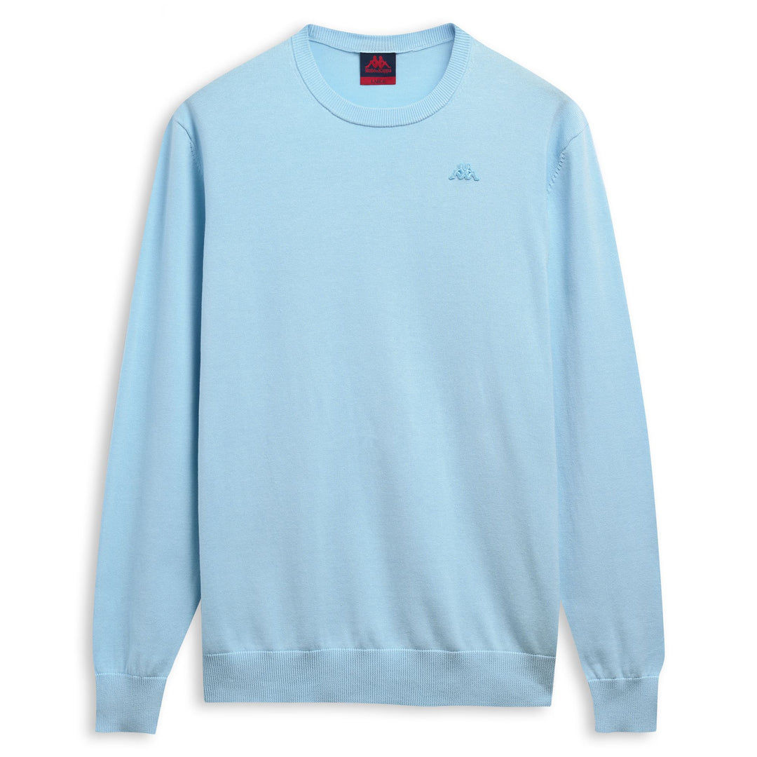 Pull en coton décontracté bleu pour homme, coupe ajustée 01