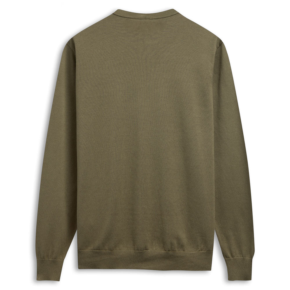 Pull en coton décontracté pour homme, coupe ajustée, vert 02