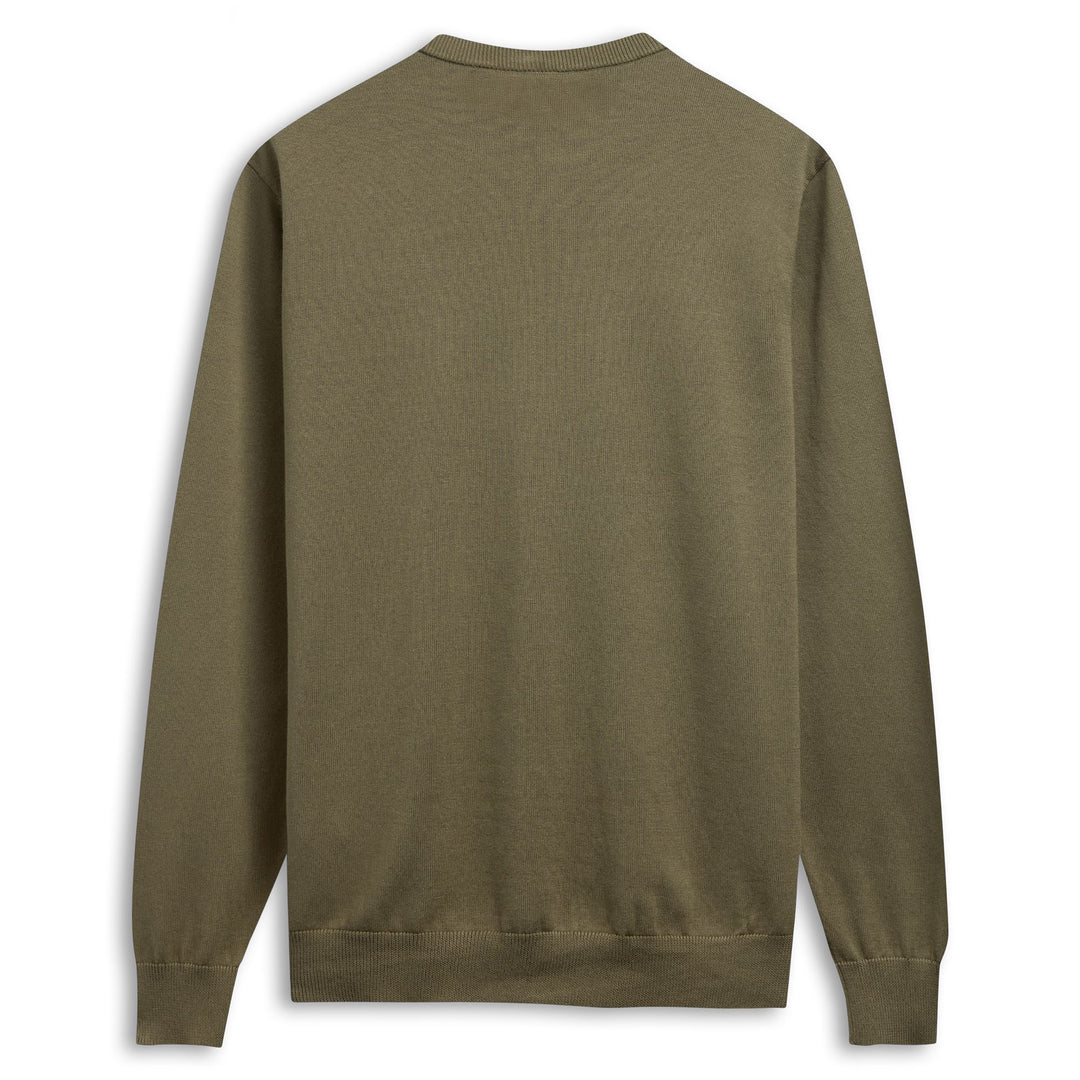 Pull en coton décontracté pour homme, coupe ajustée, vert main