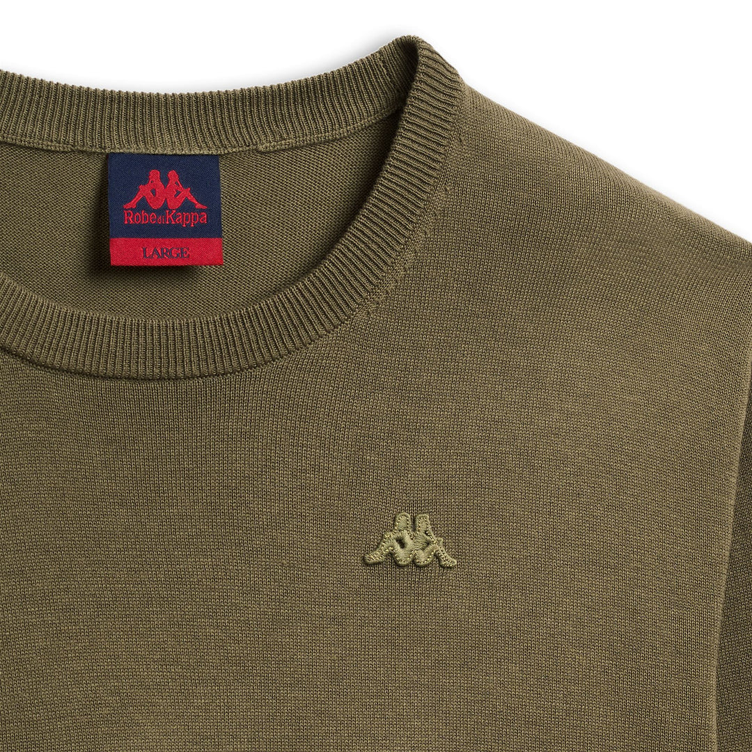 Pull en coton décontracté pour homme, coupe ajustée, vert main