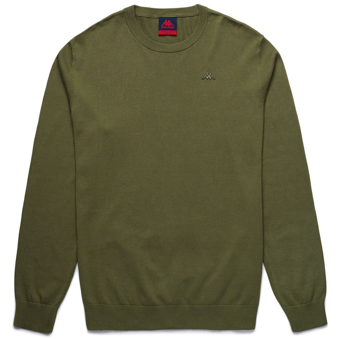 Olivine green Men's Slim Fit Cotton Jumper 01