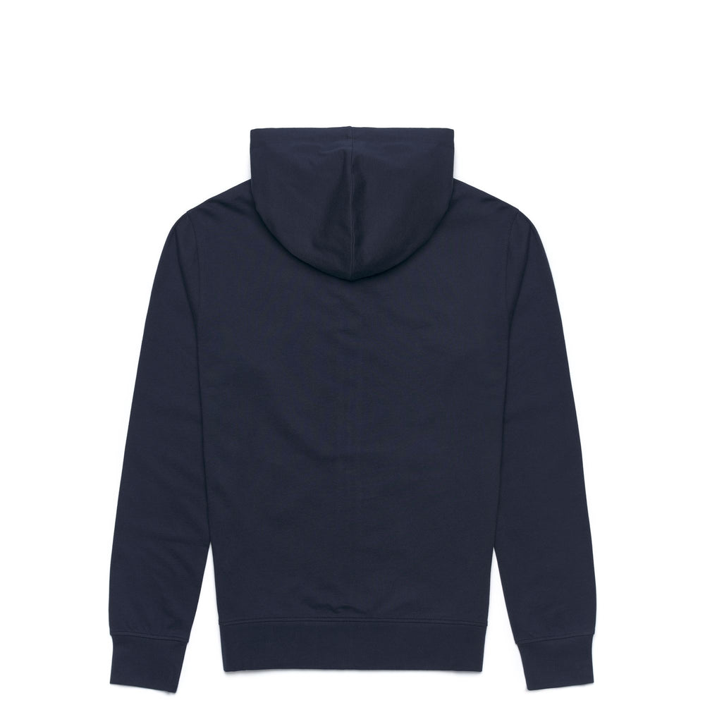 Felpa con cappuccio slim fit in pile blu iris da uomo con tasca a marsupio 02