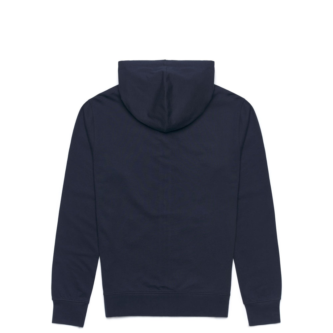 Felpa con cappuccio slim fit in pile blu iris da uomo con tasca a marsupio main