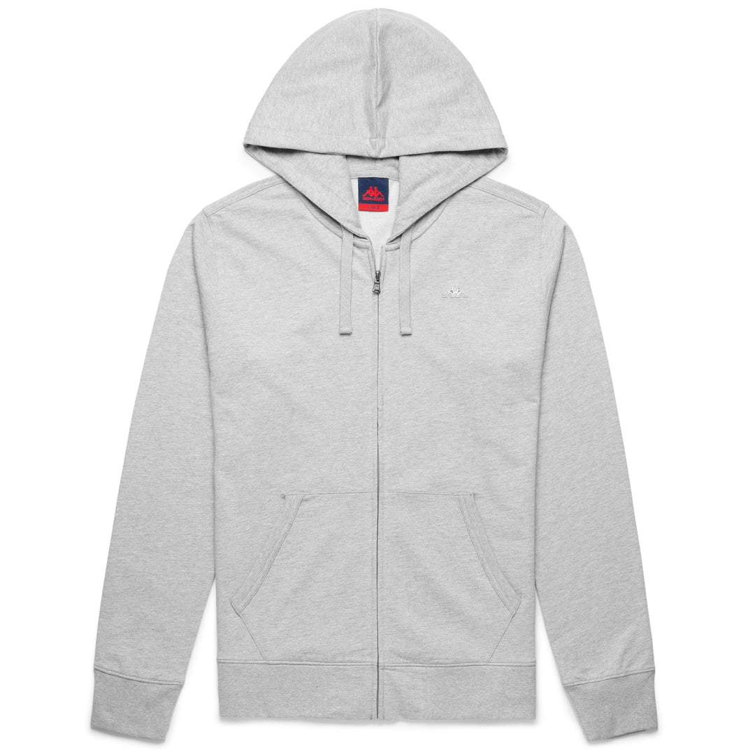 Giacca in pile con cappuccio slim fit da uomo grigia 01