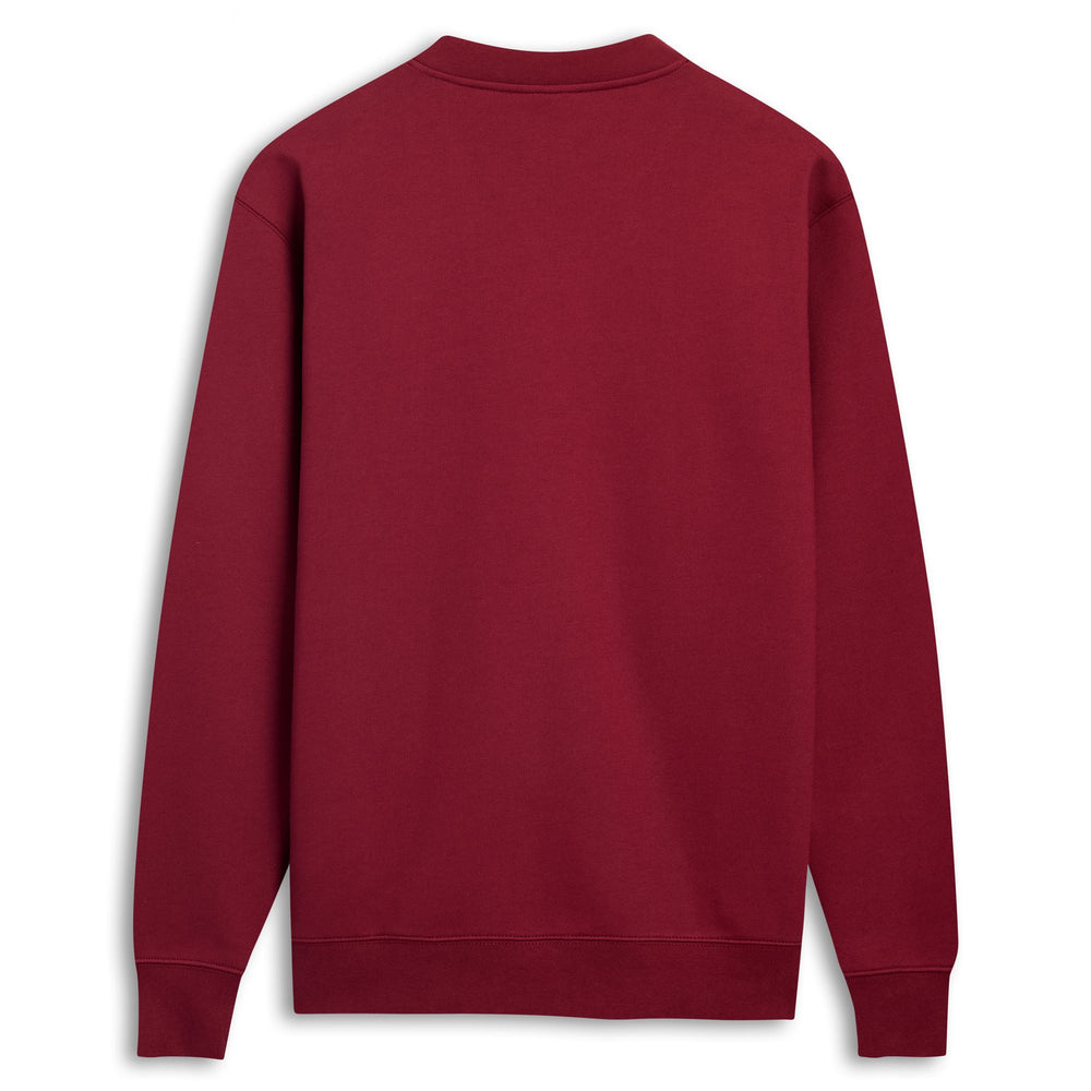Red Men's Fleece Jumper with Brushed Texture 02