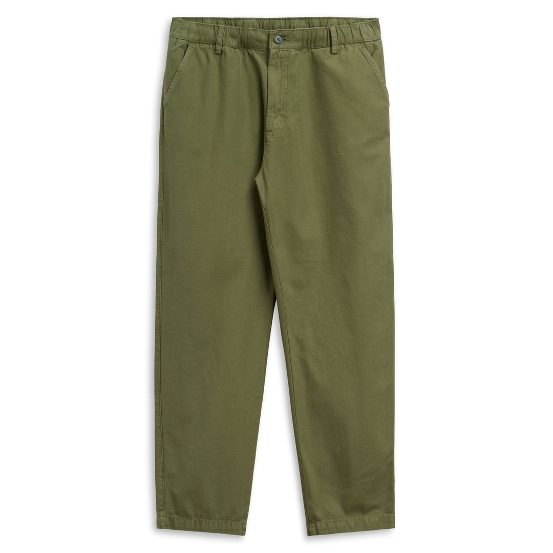 Olive green Men's Chino Pants with High Waist and Regular Fit 01