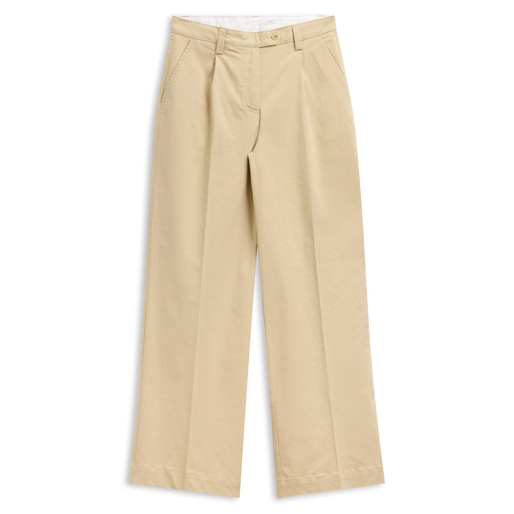 Pantalon chino décontracté gris pour femme, coupe large 02