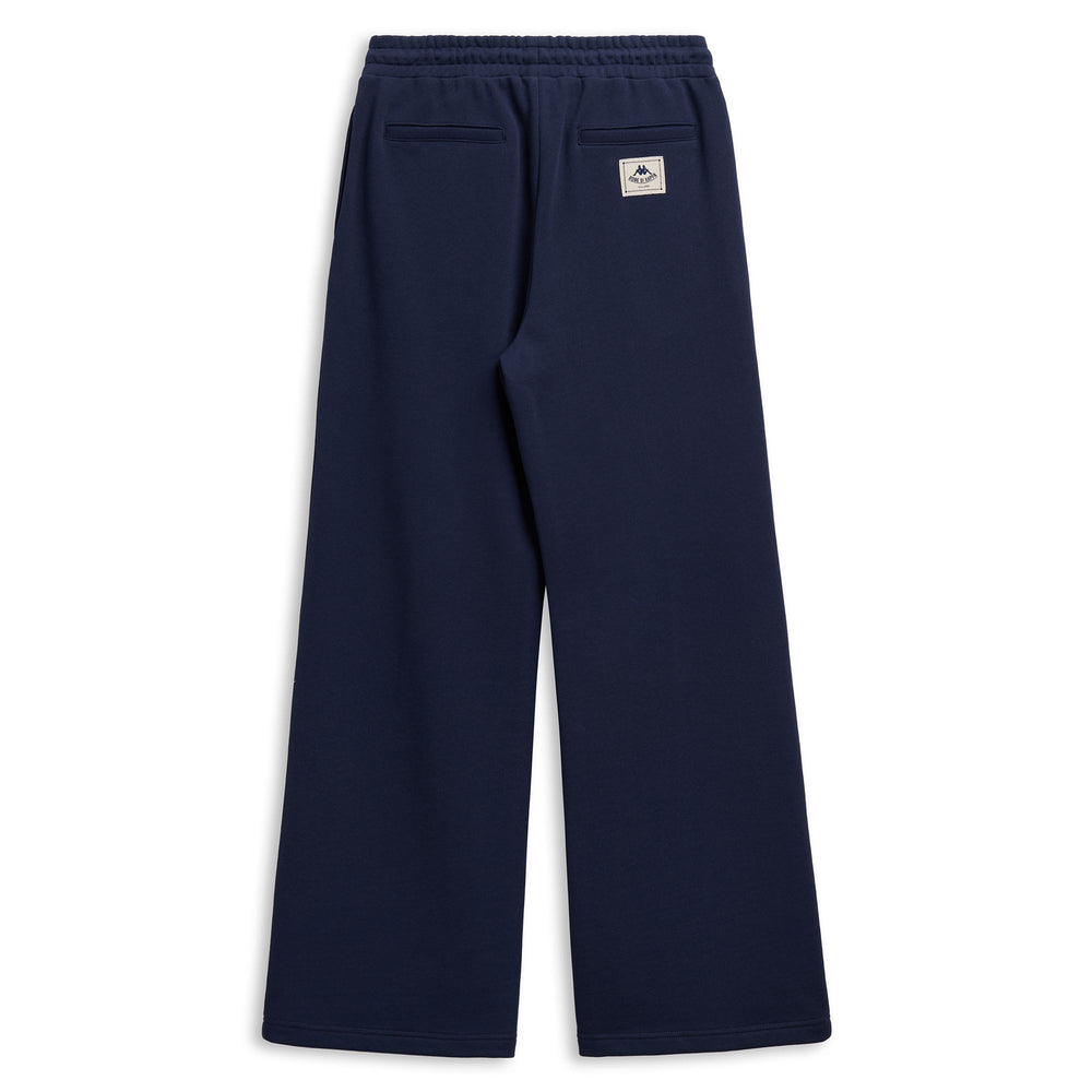 Blue Women's Wide Fit Casual Trousers in French Terry Cotton 02