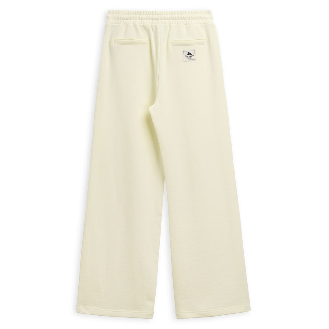 Pantalon beige décontracté pour femme, coupe large, en coton éponge français main