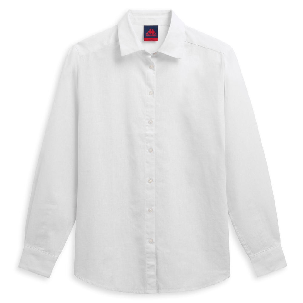 Chemise blanche ample décontractée en coton et lin pour femme 02