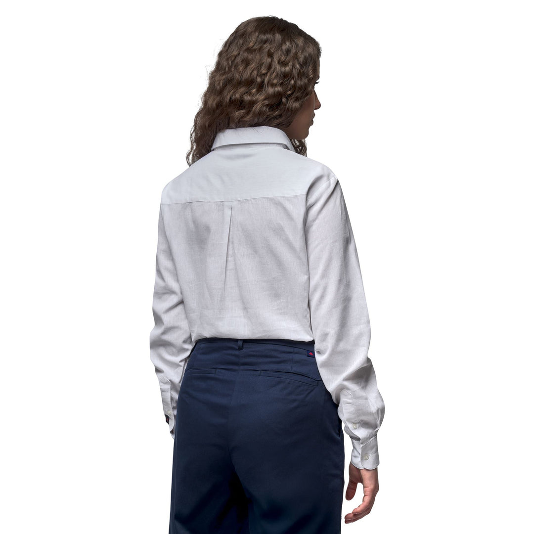 White Women's Loose Fit Casual Cotton Linen Classic Shirt main