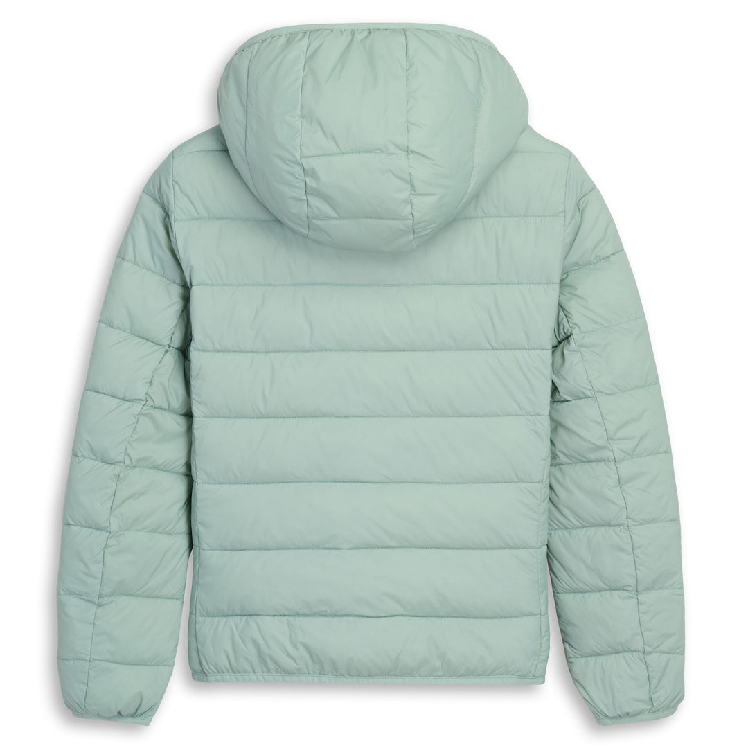 Giacca corta slim fit da donna verde con cappuccio main