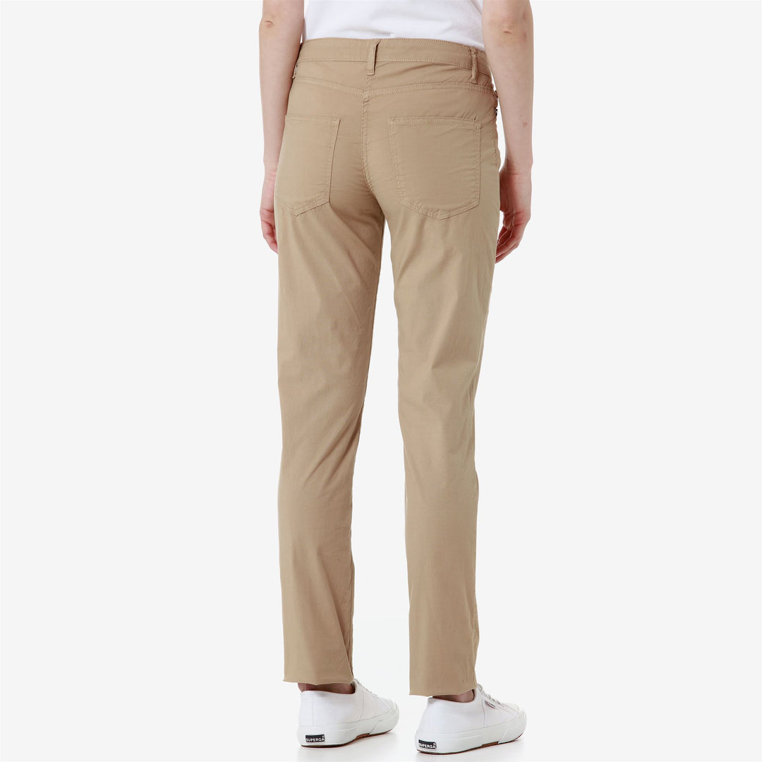 Pantaloni Chino Slim Fit Donna Marrone Beige con 5 Tasche main