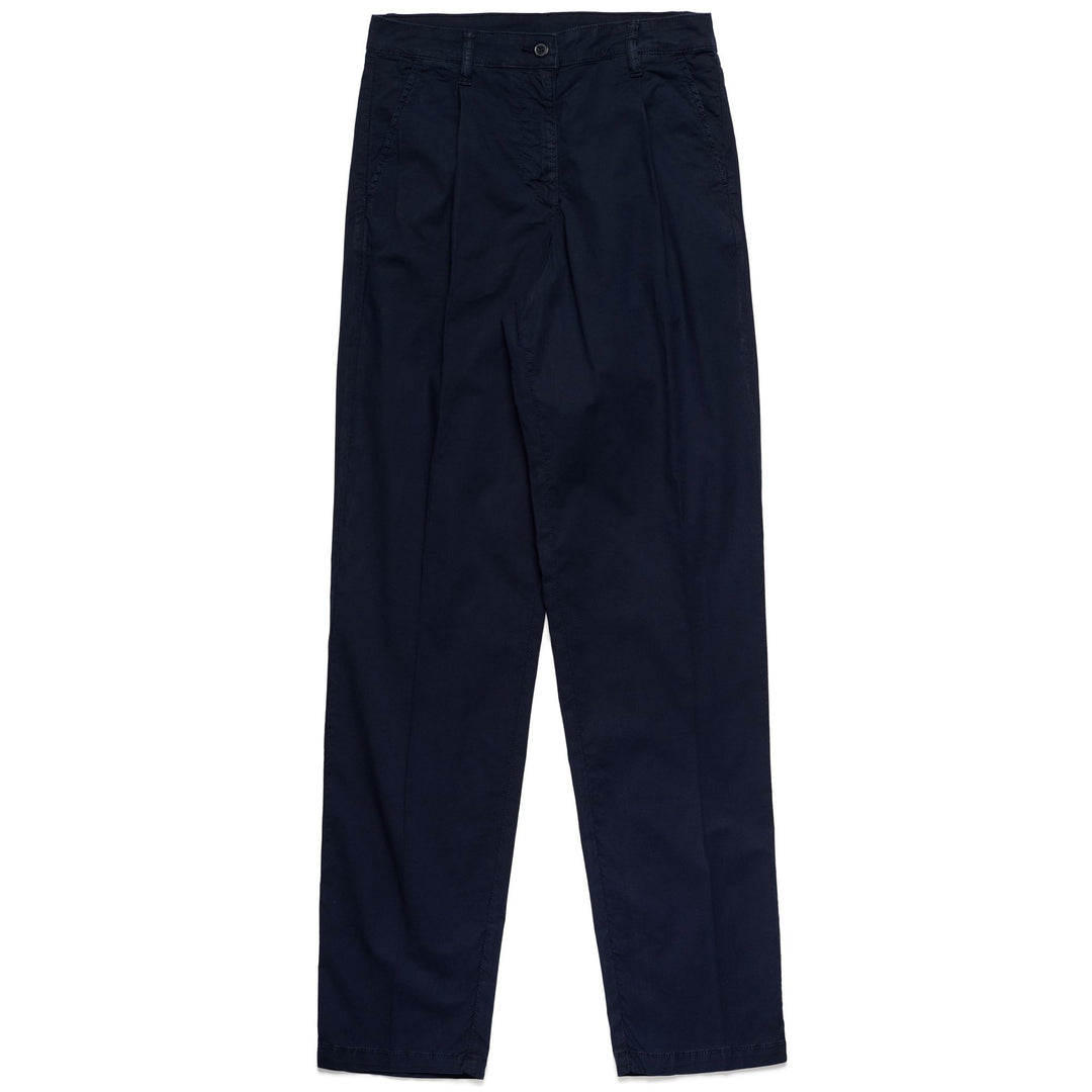Pantalones chinos ajustados de popelina ligera azul marino para mujer 01