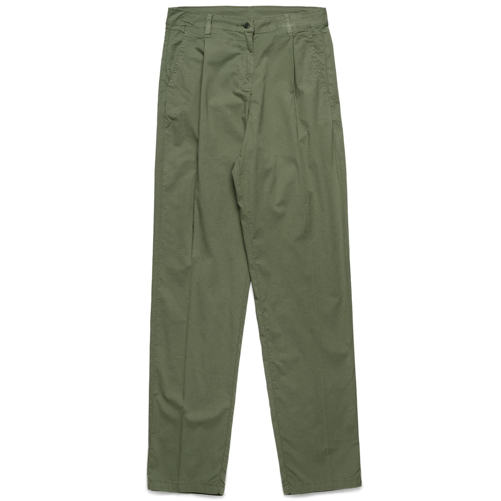 Pantalones chinos casuales ajustados verdes para mujer 02