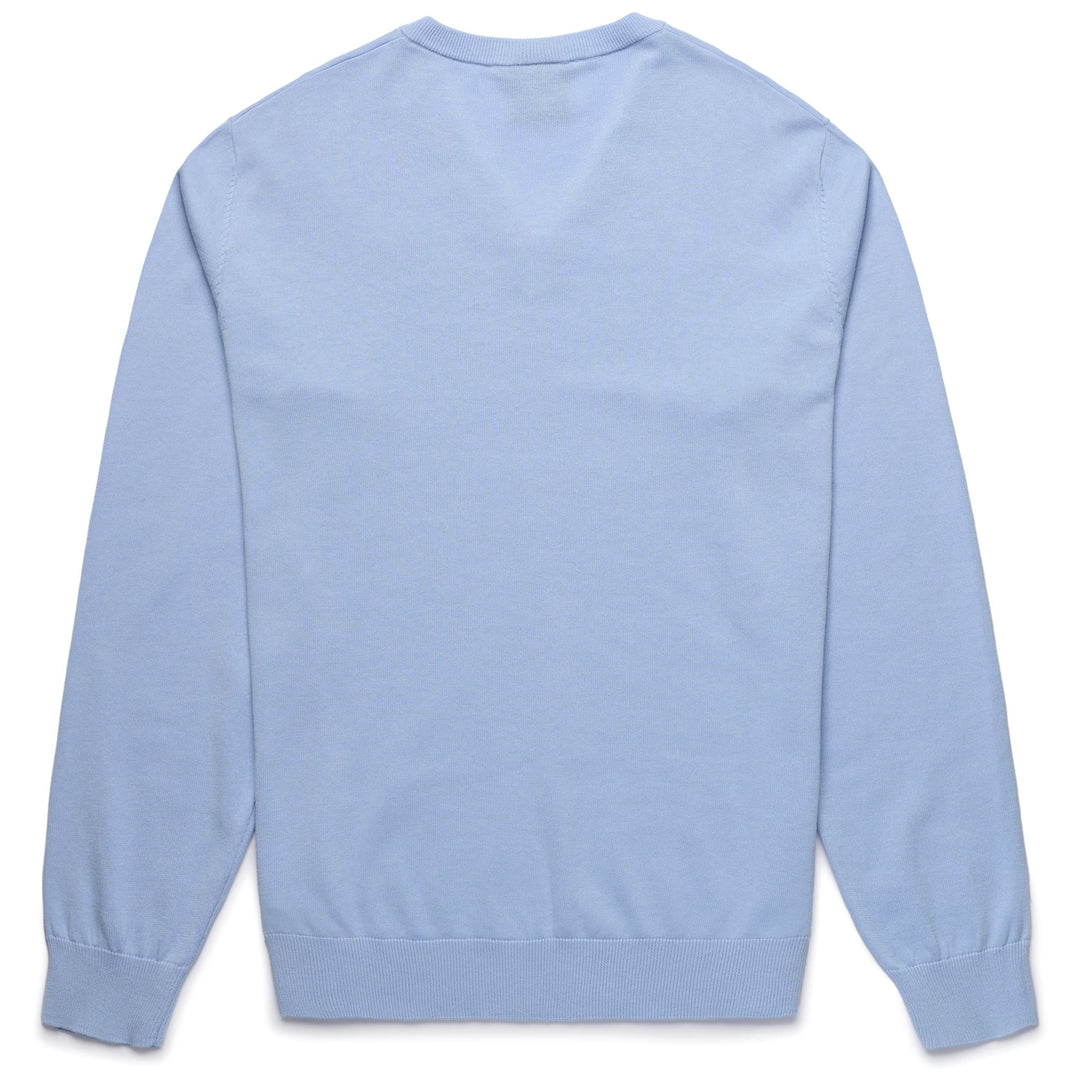 Azure blue Men's Cotton V-neck Pullover with Slim Fit main