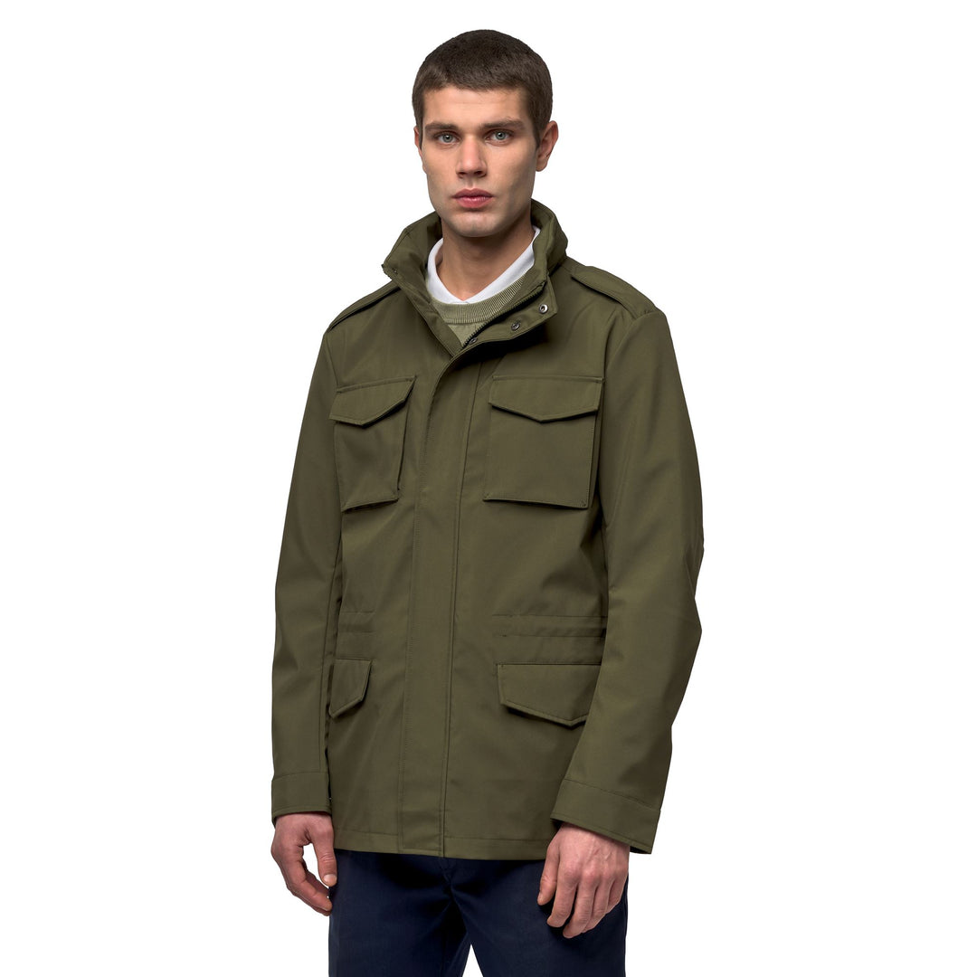 Veste de terrain décontractée pour homme, verte, non doublée, en tissu softshell 01