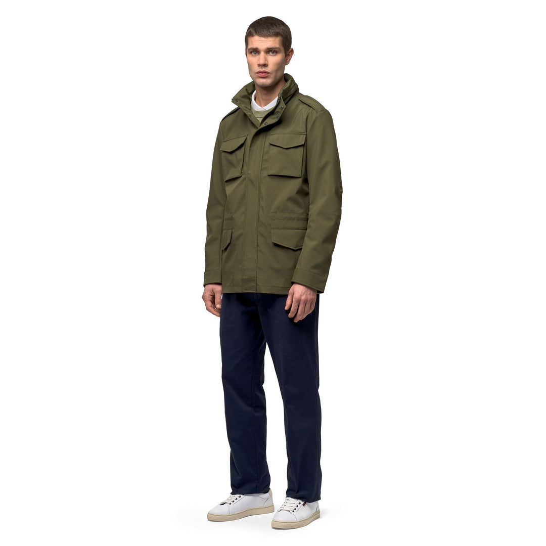 Veste de terrain décontractée pour homme, verte, non doublée, en tissu softshell main