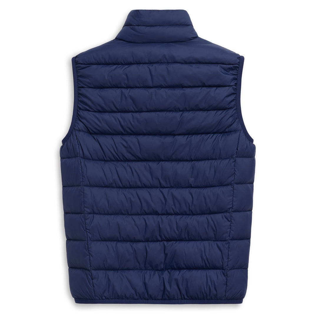 Giacca gilet in nylon morbido blu da uomo main