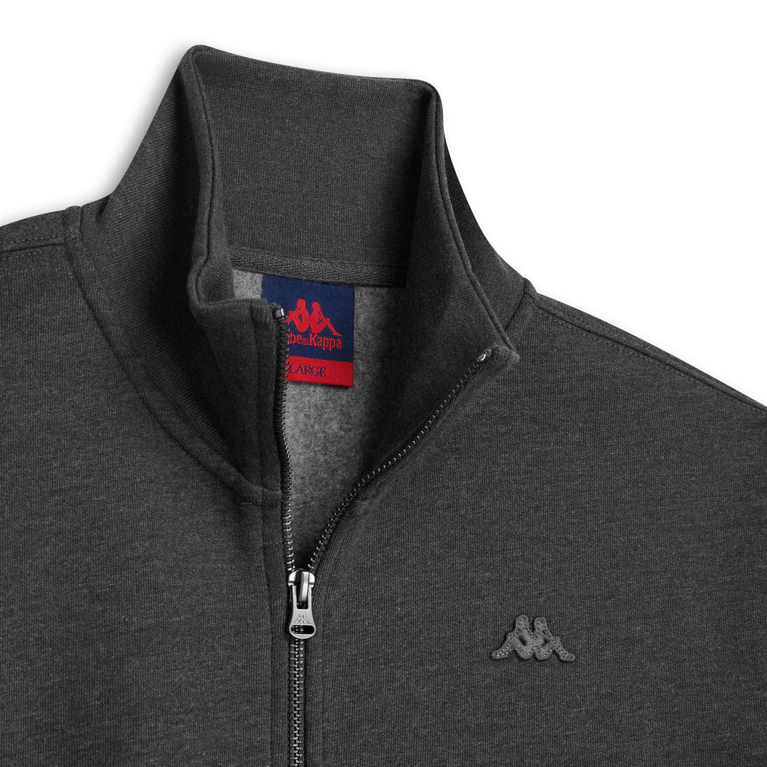 Chaqueta polar gris para hombre con cremallera metálica y detalles acanalados main