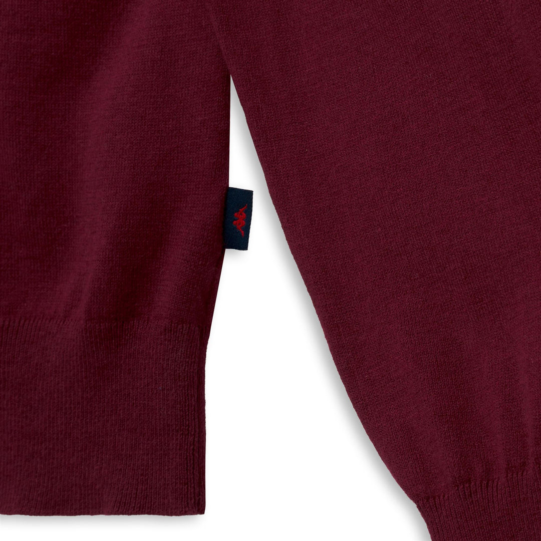 Polo da uomo rossa in cashmere e cotone, vestibilità slim. main