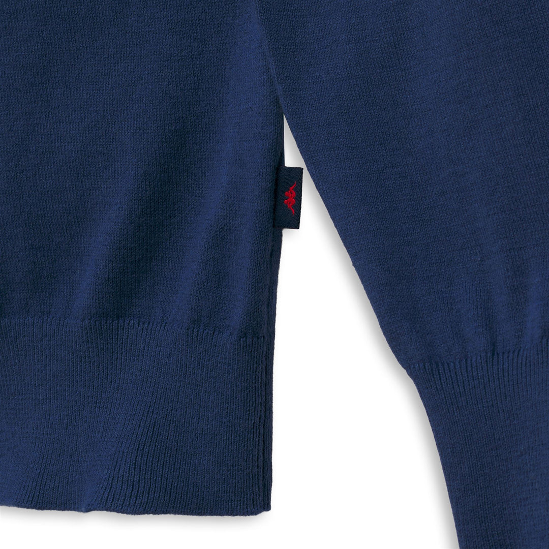 Blue Men's Slim Fit Cashmere Long-Sleeve Polo Shirt main