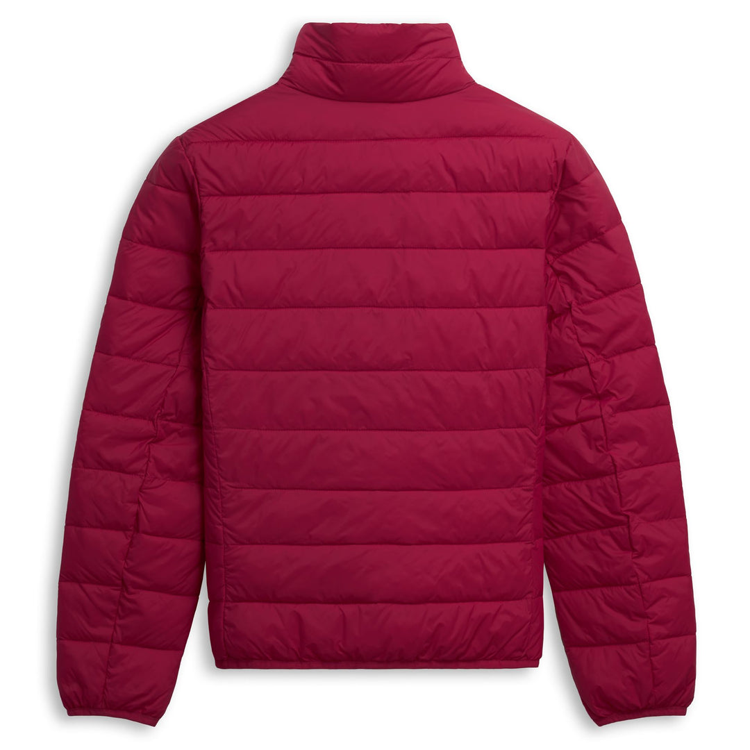 Veste courte en nylon rouge pour femme, coupe ajustée et décontractée main