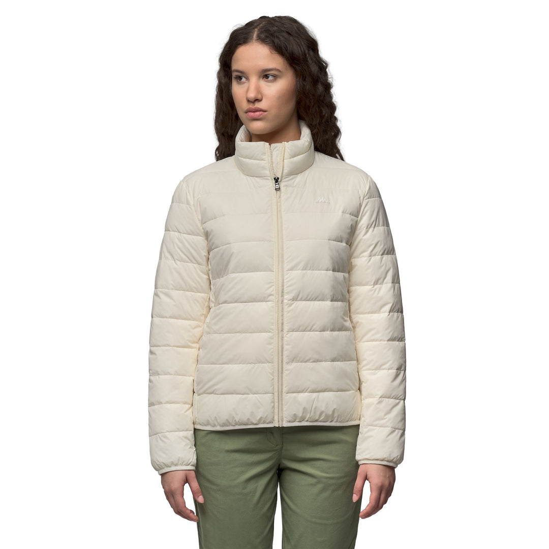 Veste courte classique en nylon blanc pour femme, coupe ajustée 01