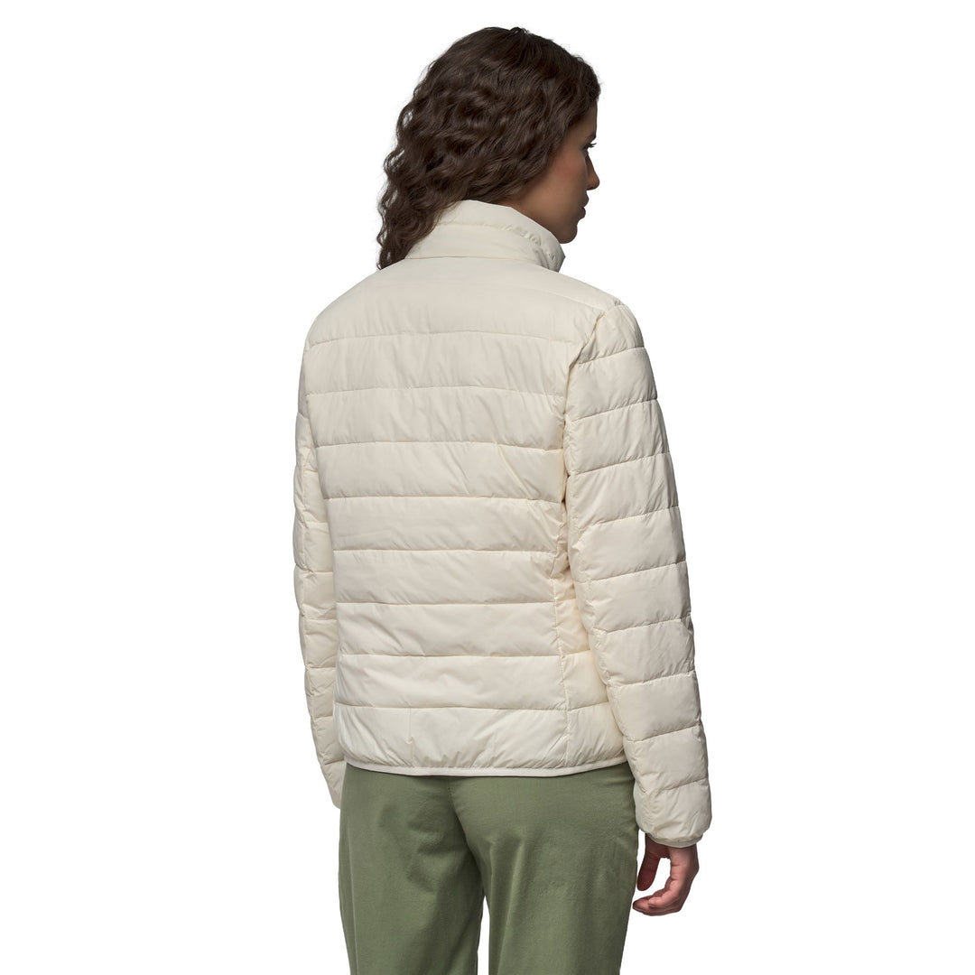 Veste courte classique en nylon blanc pour femme, coupe ajustée main