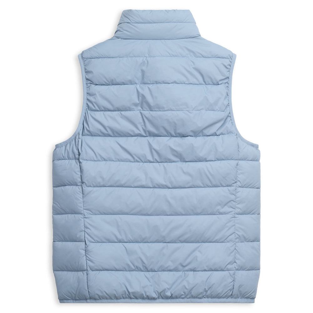 Gilet casual in nylon morbido blu da donna vestibilità slim 02