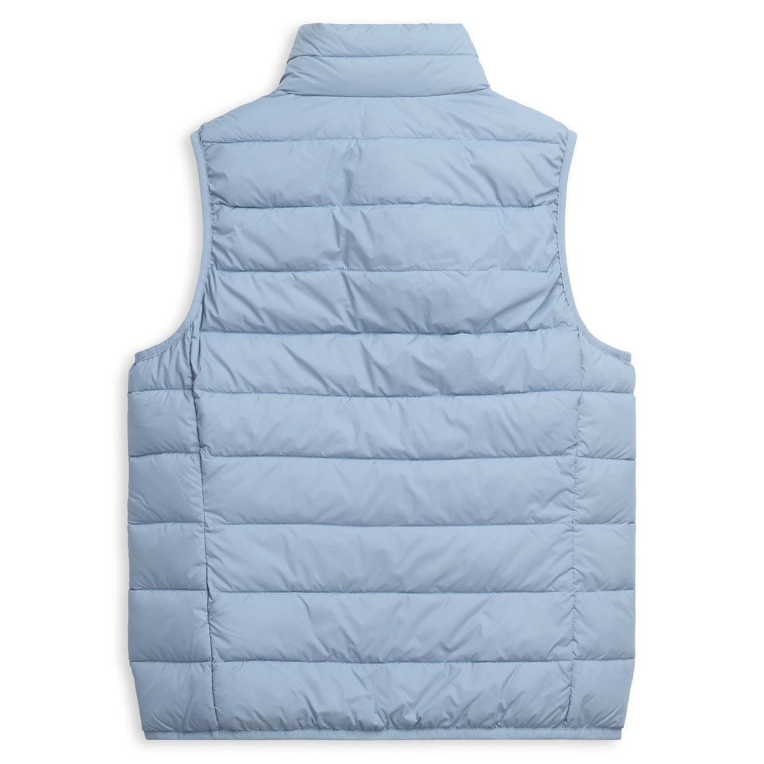 Gilet bleu pour femme, coupe ajustée, décontracté, en nylon doux main